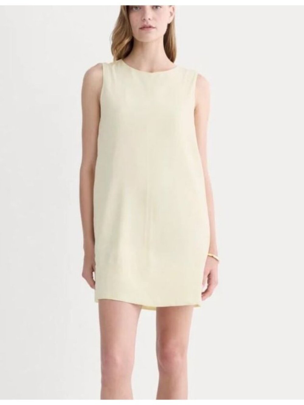 Everlane The Shift Dress in Stretch Linen Pear Yellow Size 2 NWT